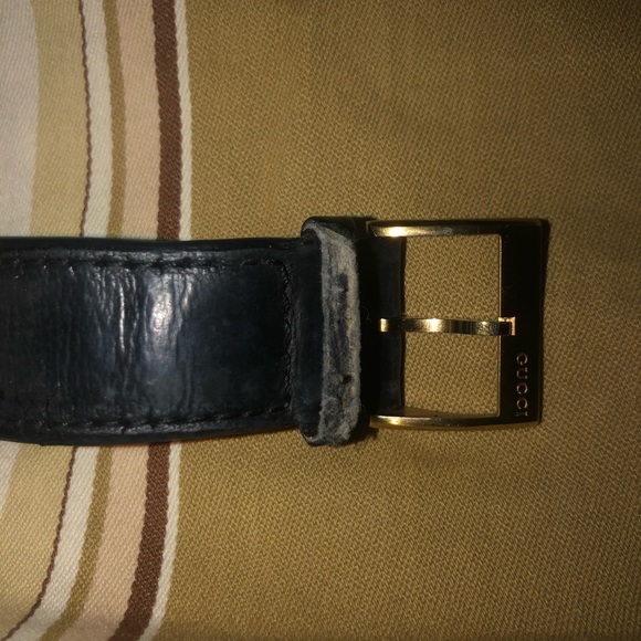 Men's Swiss Interlocking Black Leather Strap Watch - Picture 3 of 5